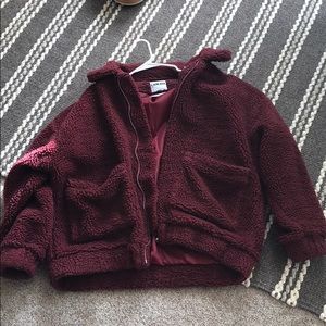 I.AM.GIA BURGUNDY PIXIE COAT